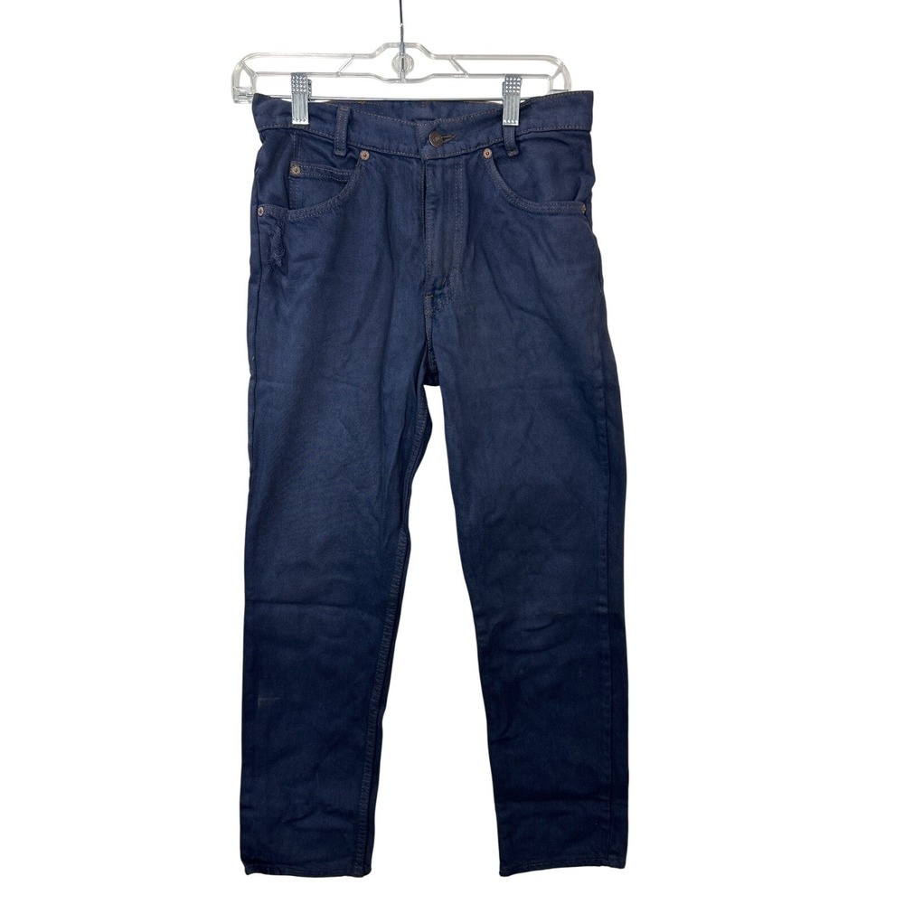 Levis Denim‎ Straight Leg Jeans 28 Navy Blue Orange Tab Dark Wash Workwear 90s